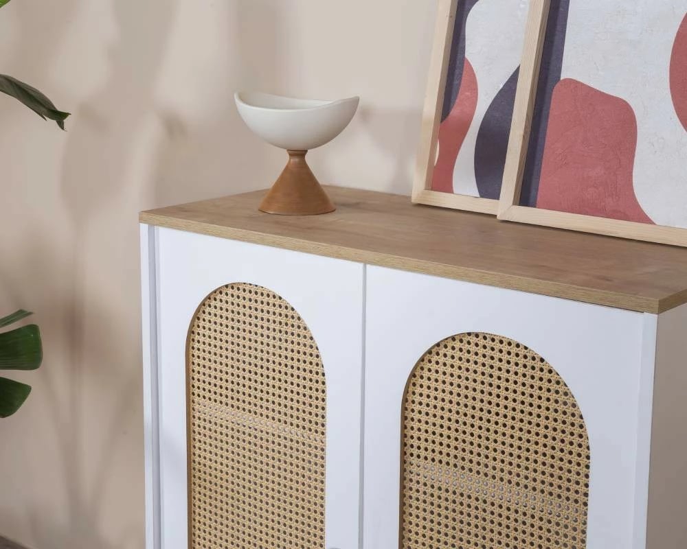 Komodë Skye Decor, Bohem, e bardhë dhe lis