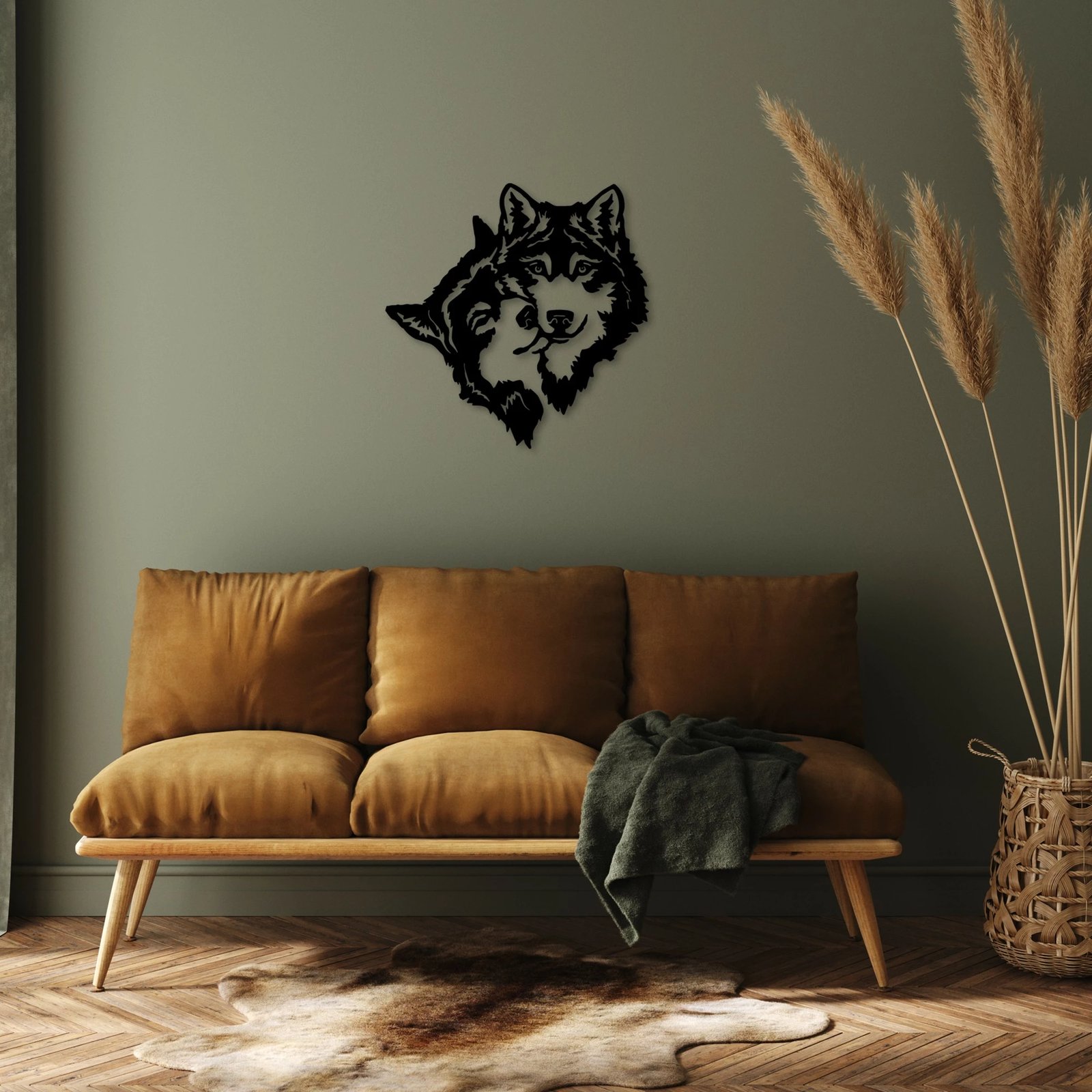 Aksesor dekorativ metalik për mur Wallity, its Love, ngjyrë e zezë, 54x54cm