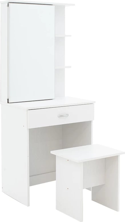 Tavolinë grimi me pasqyrë Zelia, ngjyrë e bardhë, 60x40.5x151cm