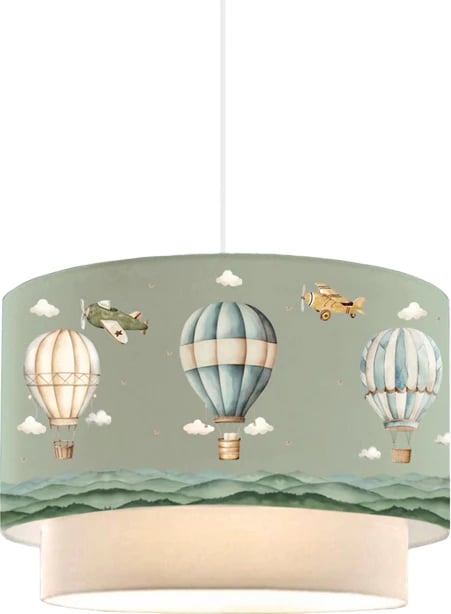 Llambë tavani për fëmijë Balon, ngjyrë jeshile-krem, D30x20cm