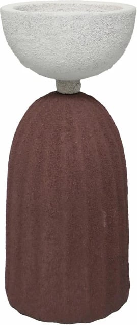 Mbajtëse qirinjsh NATHEN, alumin, terrakotë-bardhë, 9x9x19cm