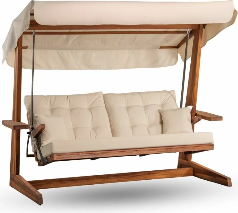 Karrige lëkundëse treshe për kopsht, ngjyrë bezhë, Skye Decor, Sia 2400