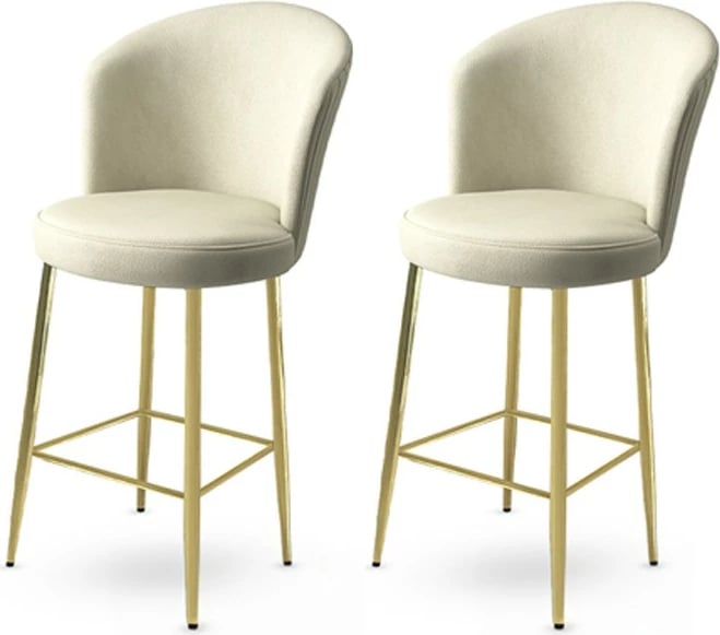 Karrige për bar, set 2 copë, krem dhe ari, Hanah Home, Alte