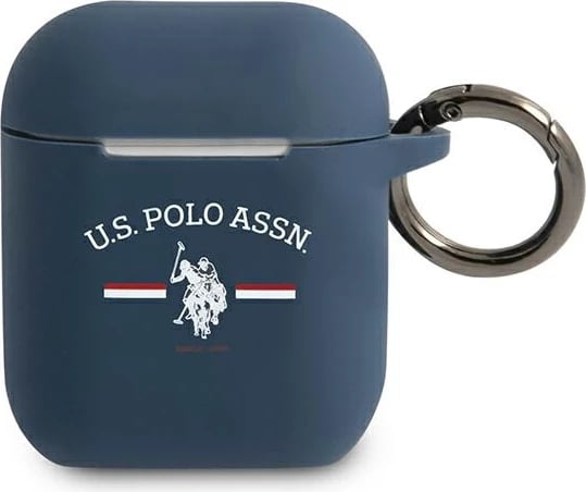 Mbështjellës U.S. Polo Assn. USP000113 për AirPods 1/2, silikon, kaltër navy