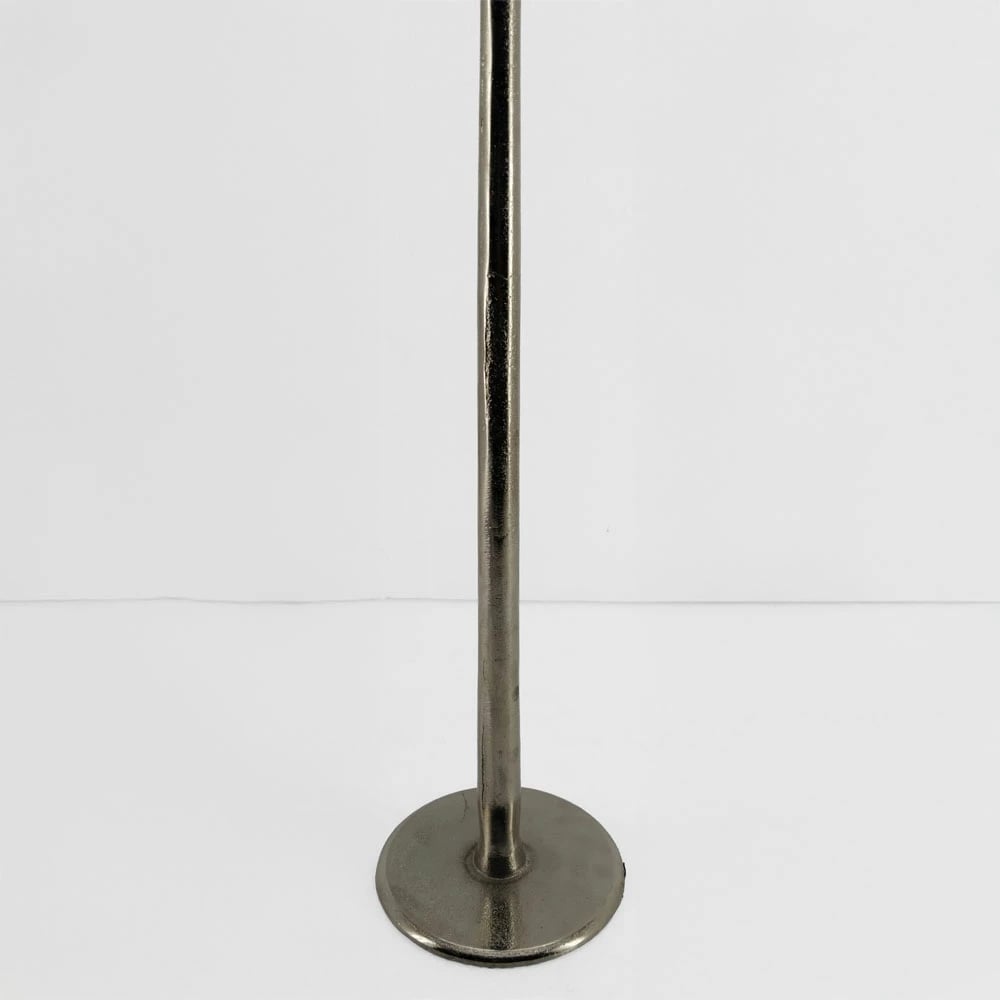 Mbajtëse qirinjsh STELLA, alumin, argjend, 13x13x48cm