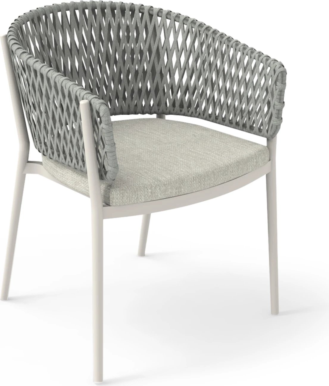 Karrige ngrënieje Camellia, alumin krem i bardhë, litar poliester bezhë, jastëk Olefin, CD6209.02