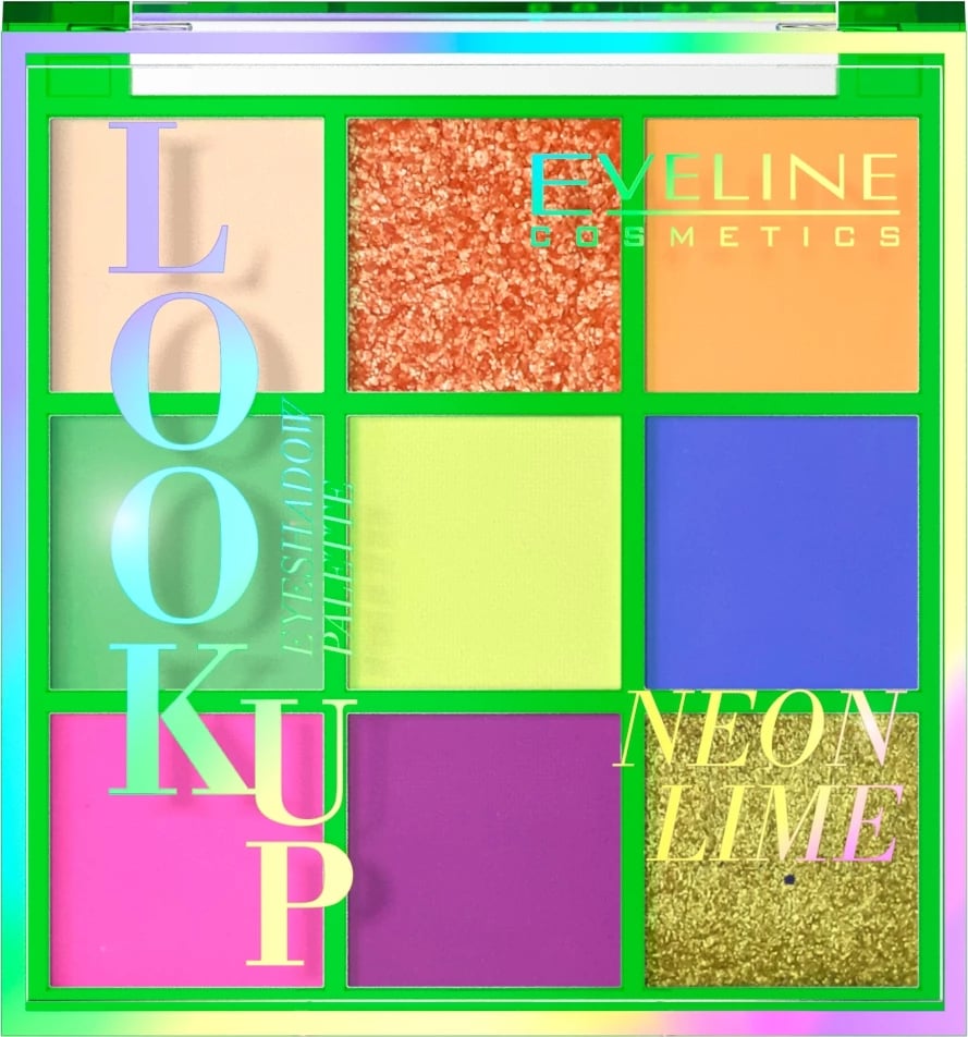 Paletë për sy Eveline Cosmetics Look Up për femra, Neon Lime, 9 ngjyra, 10.8g
