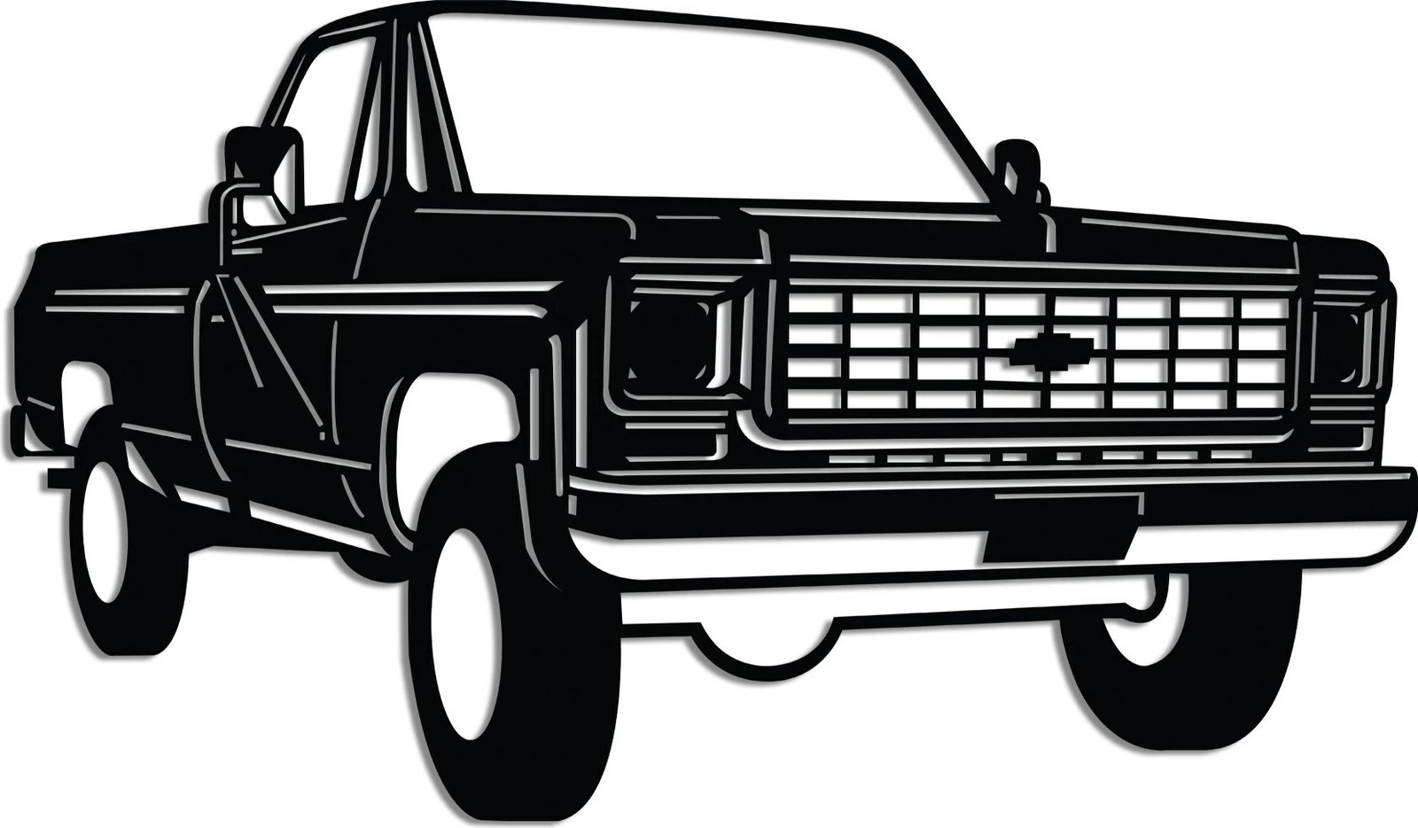 Aksesor dekorativ metalik për mur, Wallity, Chevy K20 Pickup Truck (1976)