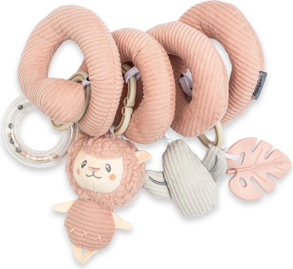 Lodër spirale aktiviteti, New Baby, Lama, me zile, cingërrimë dhe kafshues, shumëngjyrëshe