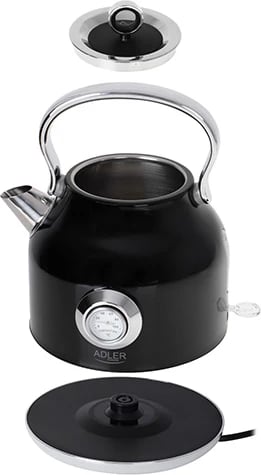 Çajnik elektrik, Adler, AD 1346, termometër analog, STRIX, 1.7L, i zi