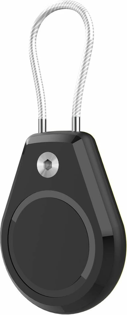 Mbështjellës Hurtel për Apple AirTag, WAT-61-0Y1S, 2 copë, i bardhë + i zi, me kabllo çeliku, waterproof