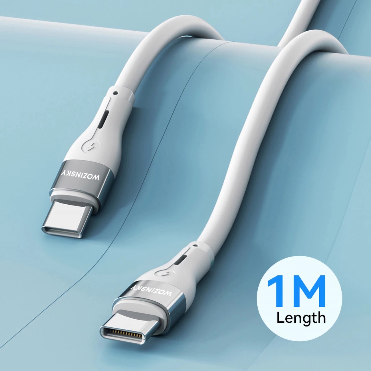 Kabllo USB-C në USB-C Wozinsky WSTCC1, 1m, 65W, Bardhë
