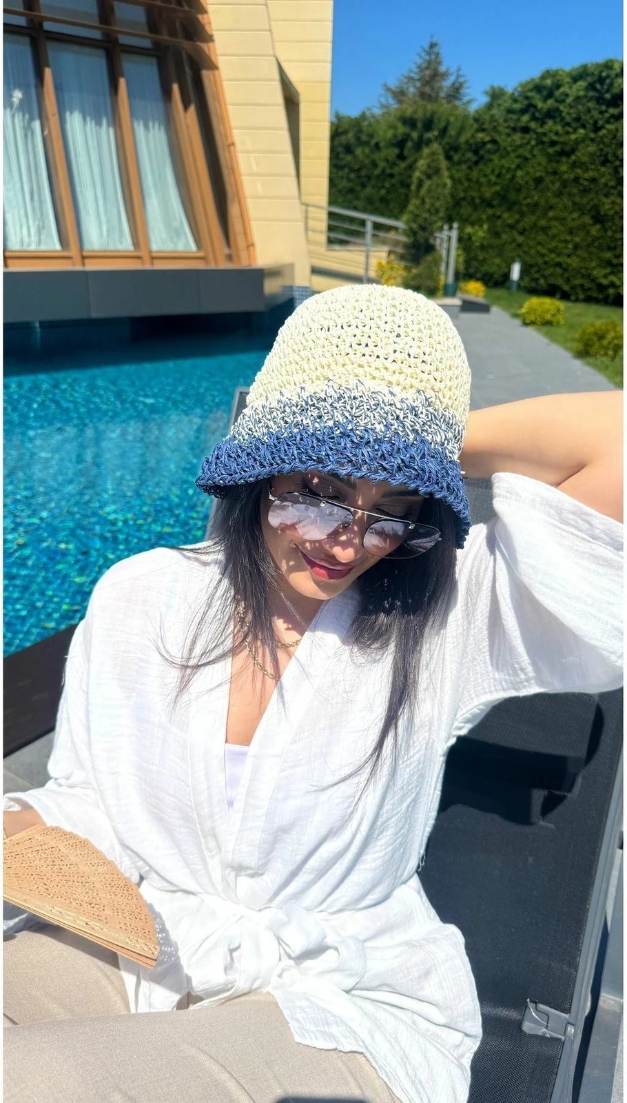 Kapelë për gra Jumeon, Hsr2072, ecru dhe blu e errët