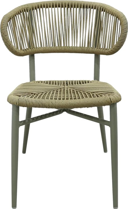 Karrige alumini-pe rattan Agus e grumbullueshme, ngjyrë kafe, 55x63x77cm