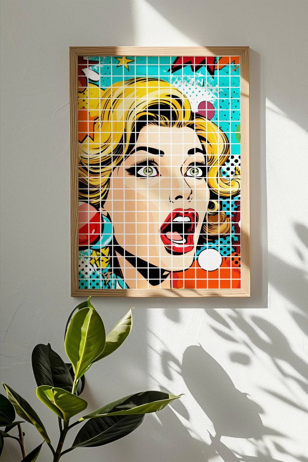 Pikturë dekorative me kornizë, shumëngjyrëshe, Popkare29, Wallity, 33x48cm