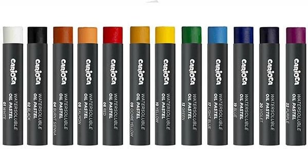 Markerë vajorë Carioca Plus, 12 copë, Ngjyra të Ndritshme