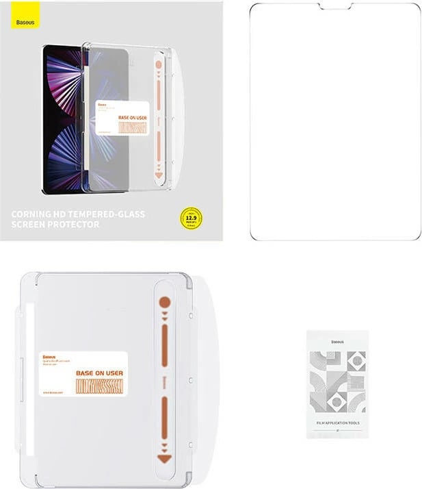 Xham i temperuar Baseus Corning 0.4mm për iPad Pro 12.9"