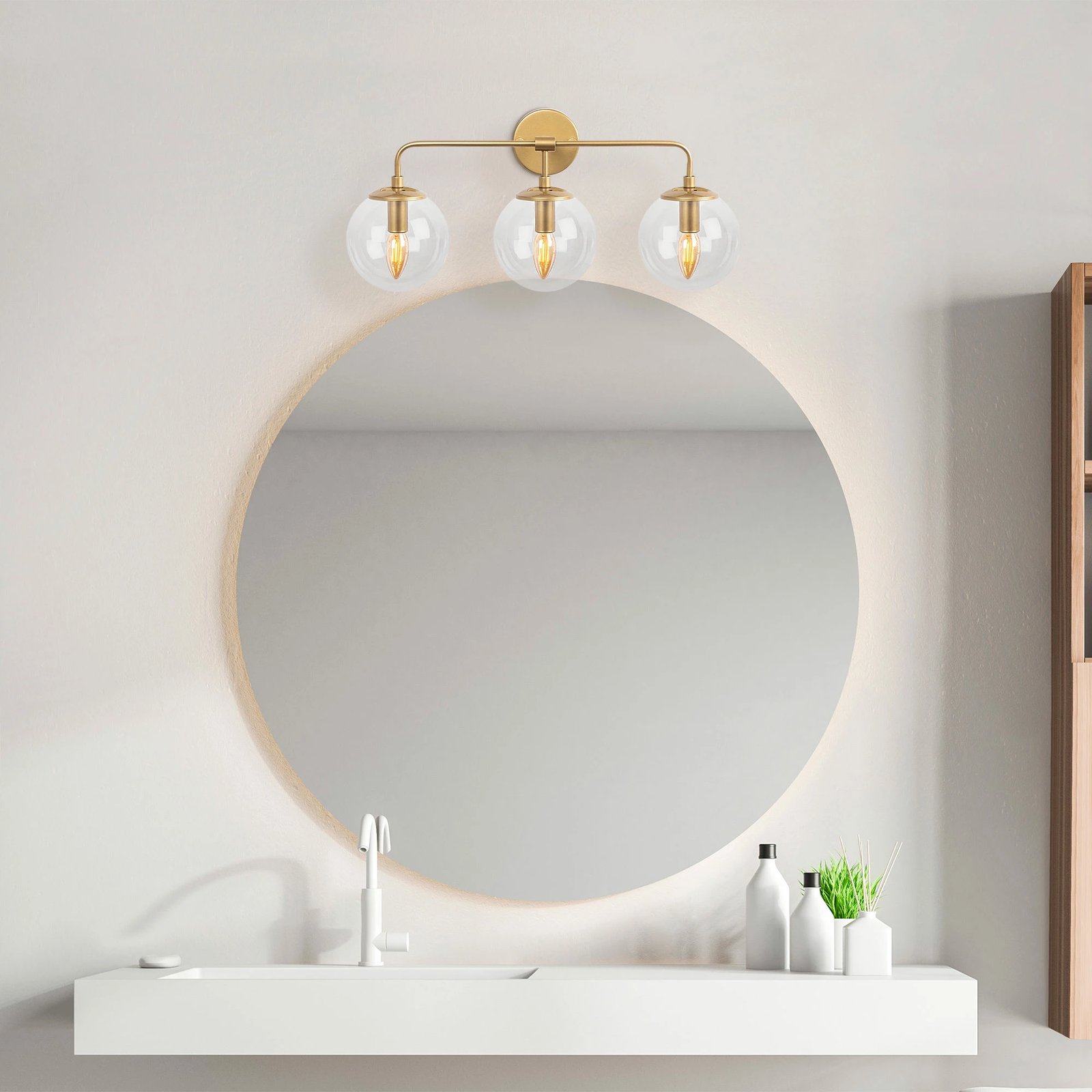 Llambë muri Opviq, ngjyrë ari, Horn - 12206