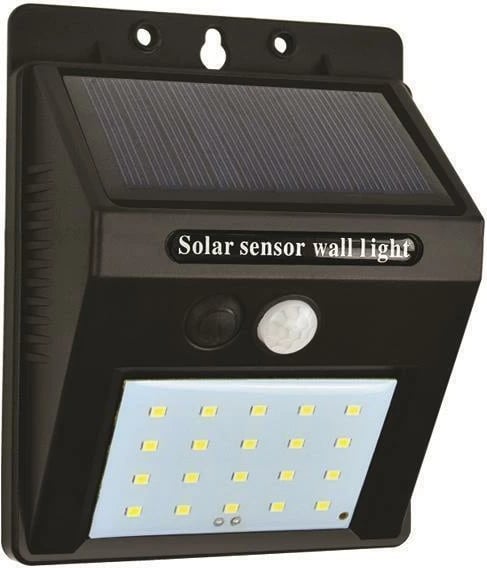 Dritë muri EUROLAMP PLUS me sensor, 0.55W, 6500K, E zezë