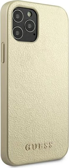Mbështjellës Guess GUHCP12LIGLGO për iPhone 12 Pro Max, hardcase, gold