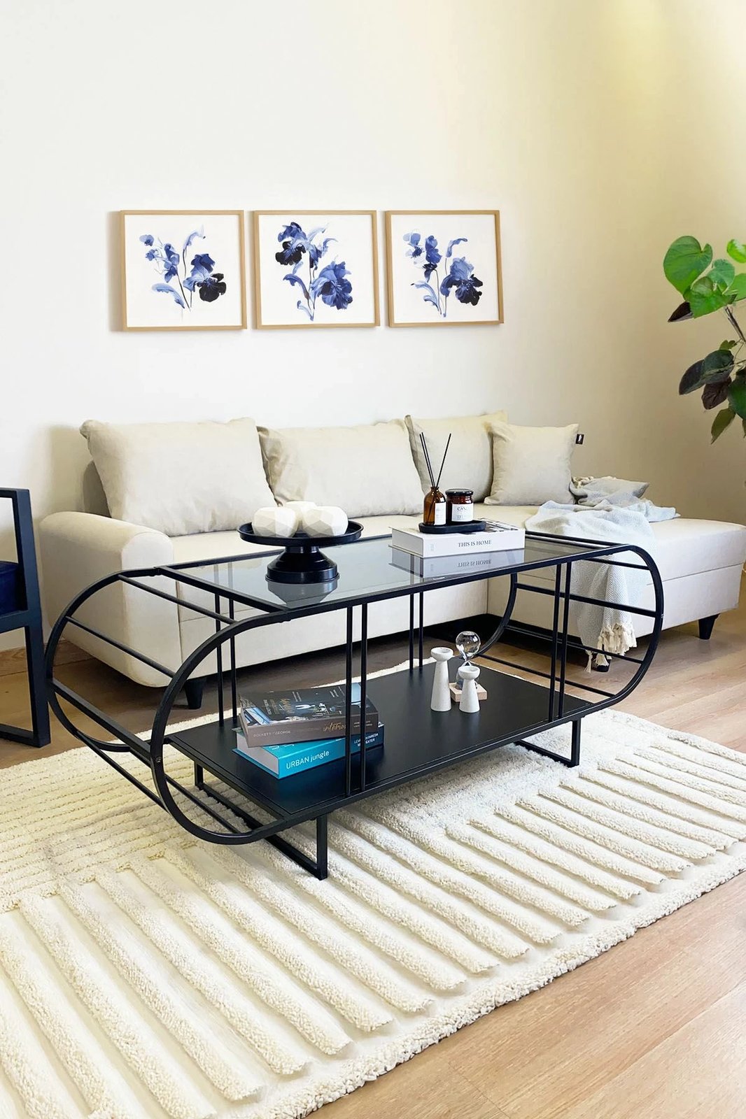 Tavolinë për kafe Hanah Home, Windy, e zezë, fume