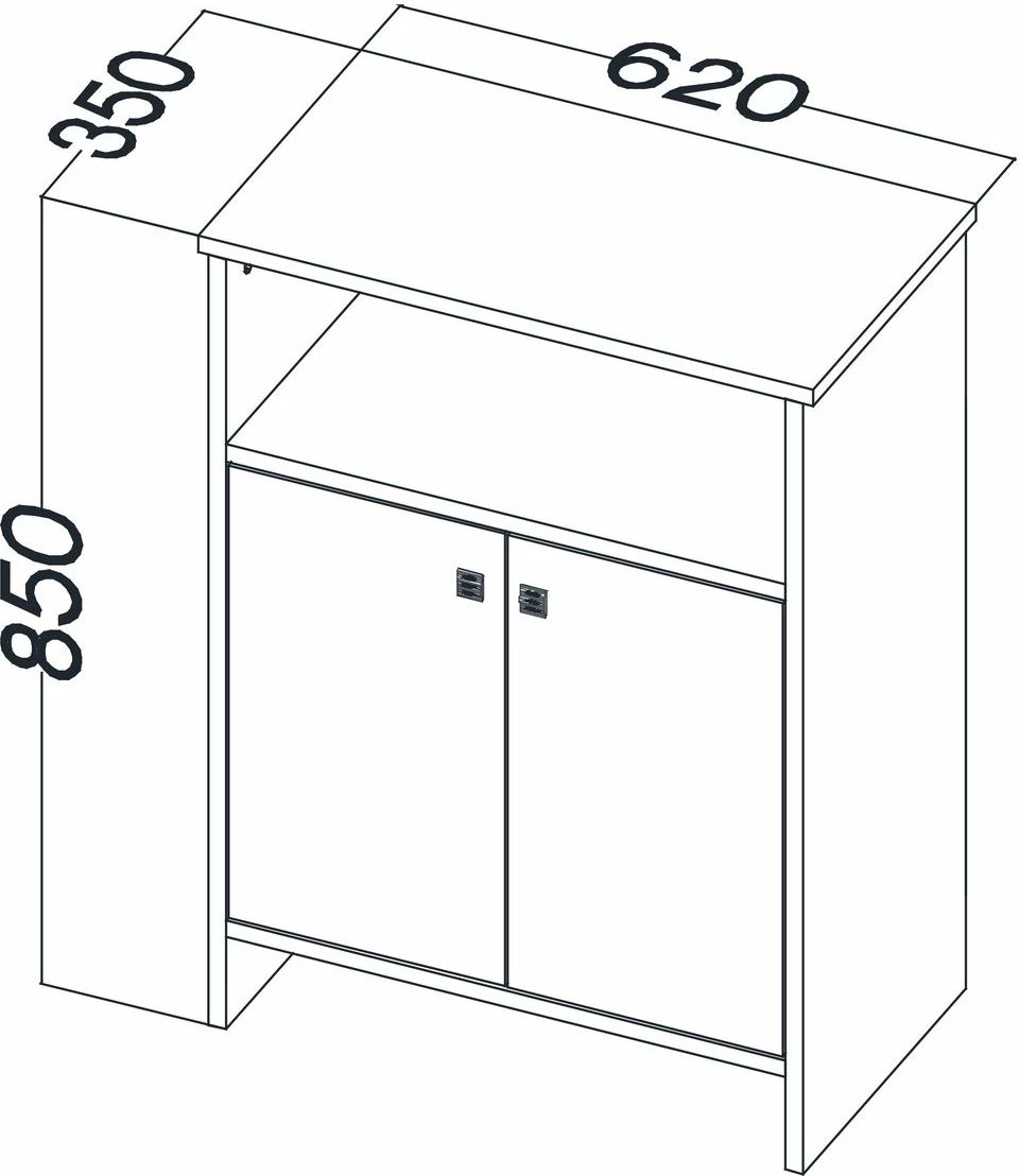 Dollap multifunksional Hanah Home, ngjyrë sonomo-bardhë