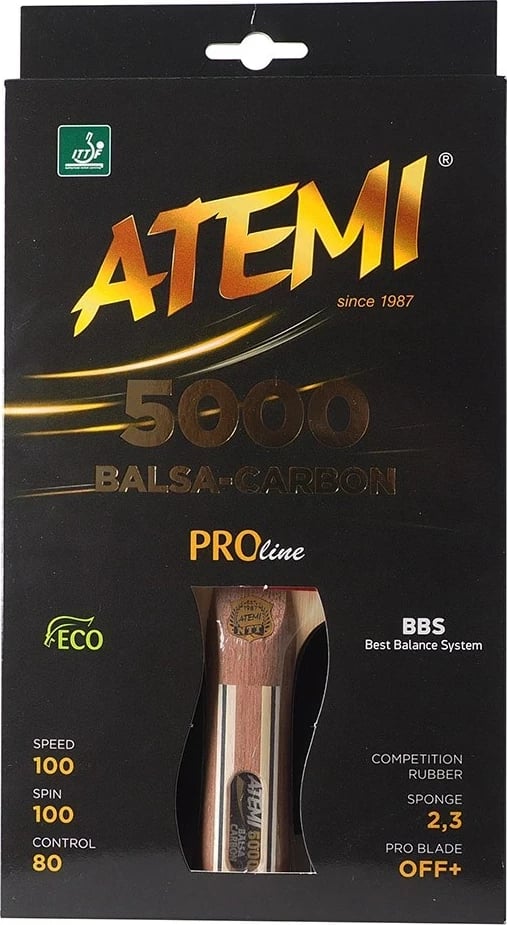 Raketë ping pongu Atemi 5000 Pro, konkave