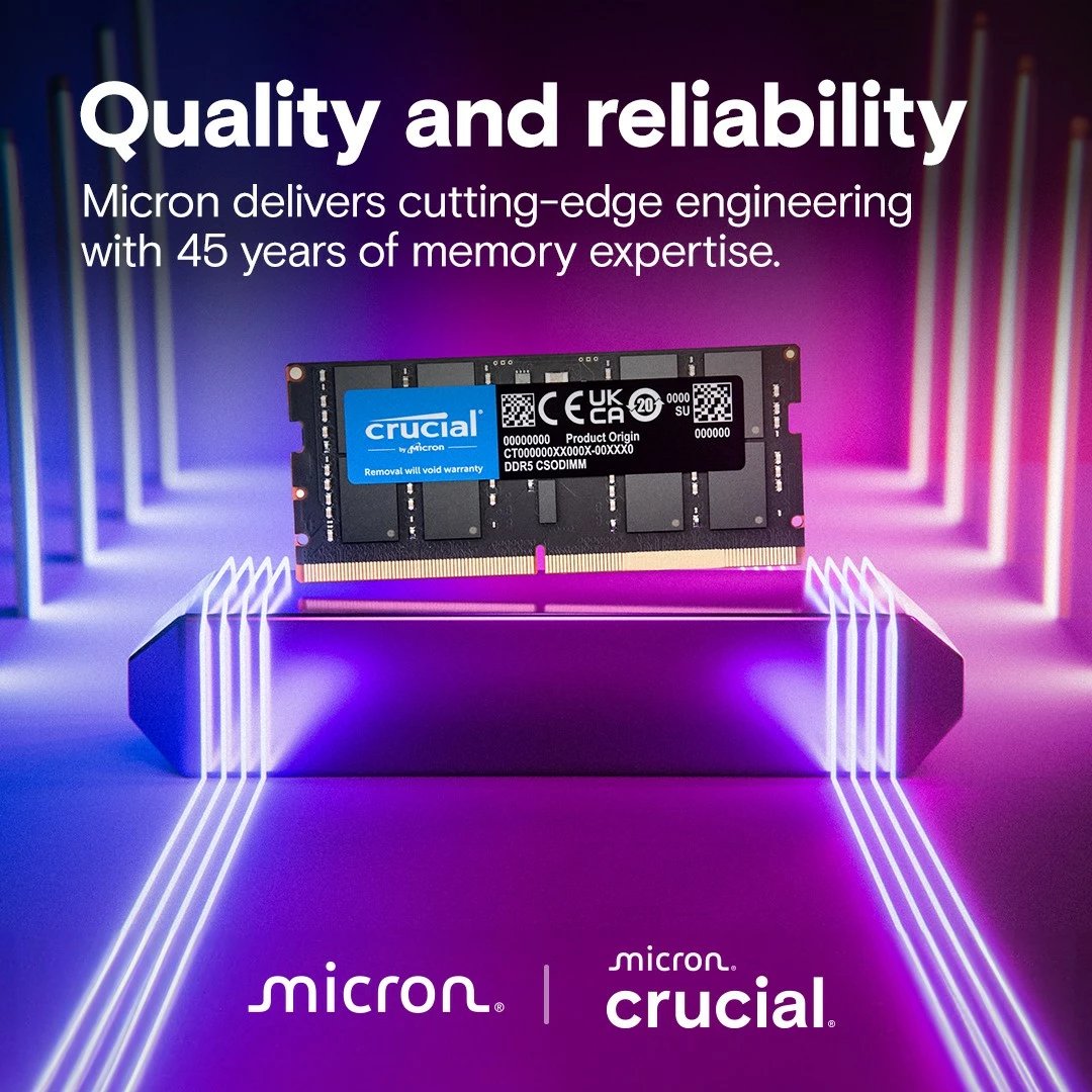 RAM Memorje Crucial DDR5 SODIMM 24GB, 6400 MHz, CL52, për laptop