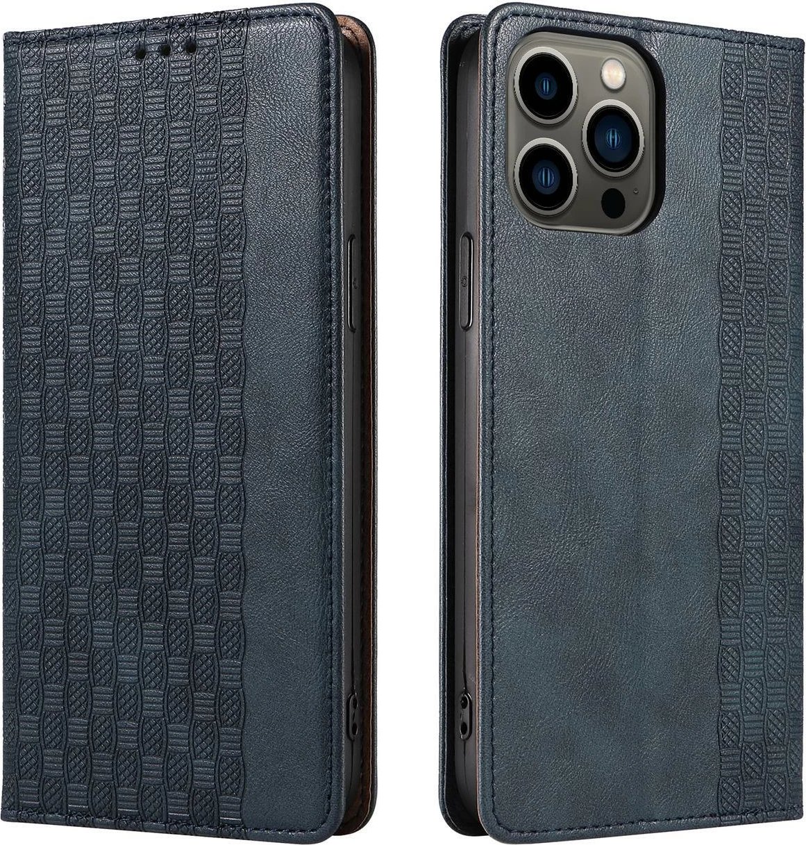 Mbështjellës Hurtel Magnet Strap Case për iPhone 12 Pro, me portofol dhe rrip dore, Blu