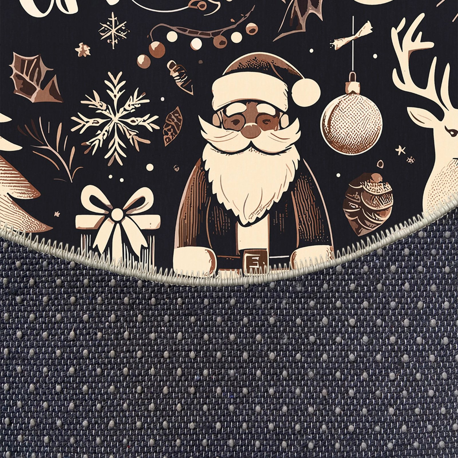 Qilim i rrumbullakët, temë festive, shumëngjyrësh, Woobtny0508, 60x60cm