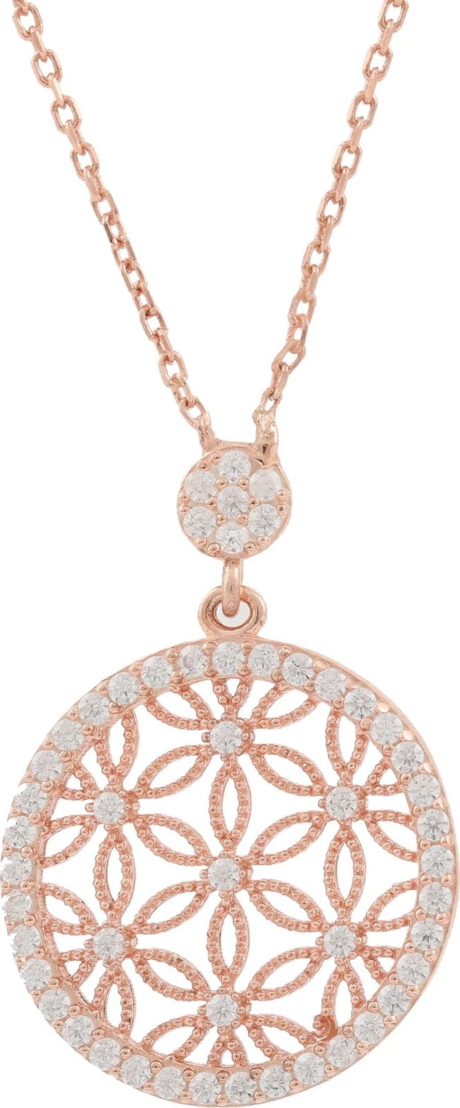 Qafore argjendi Jumeon, NRZ1077, ngjyrë rozë e bardhë, 42cm