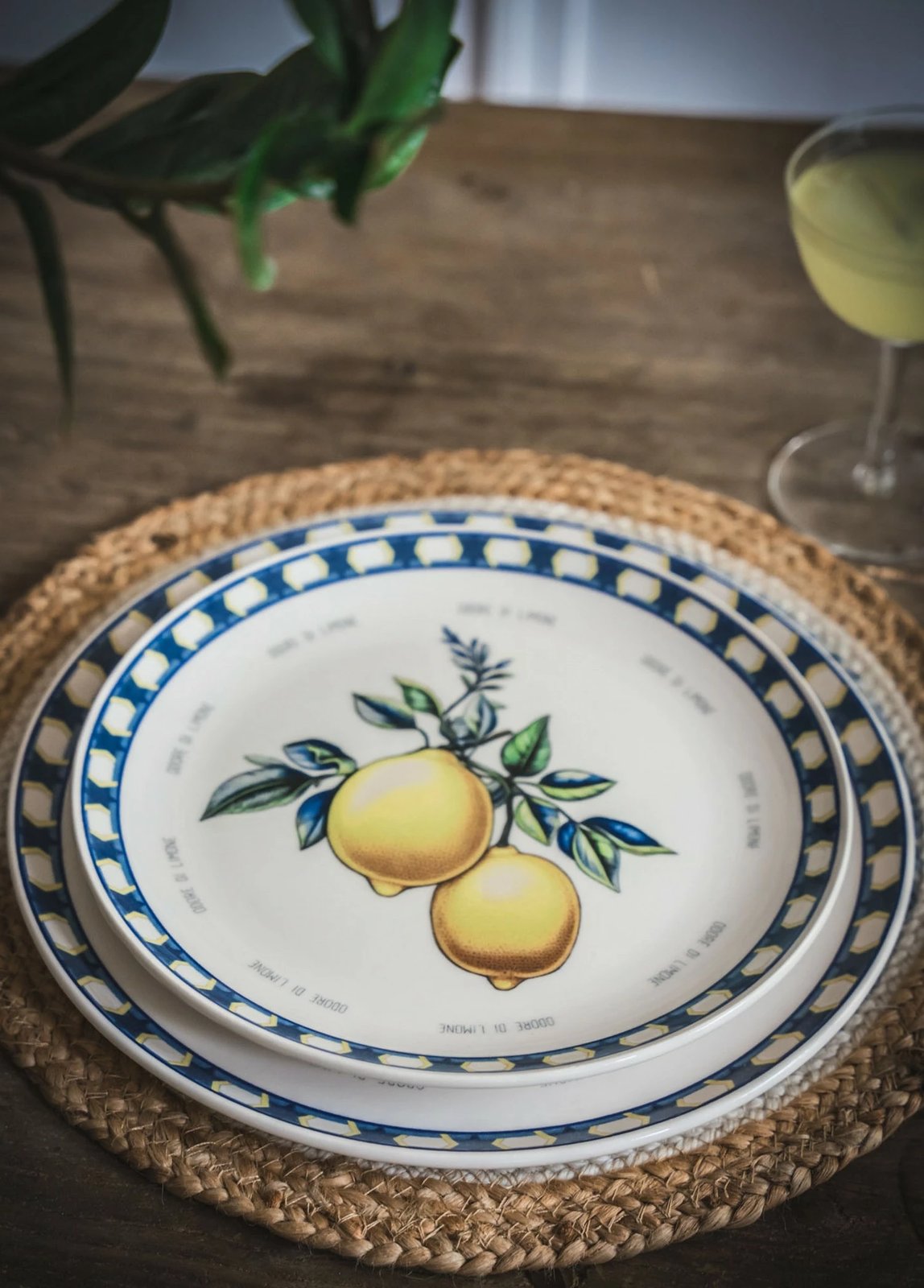 Set pjatash shërbimi (6 copë), Hermia Concept, ODL0004, ngjyrë e verdhë