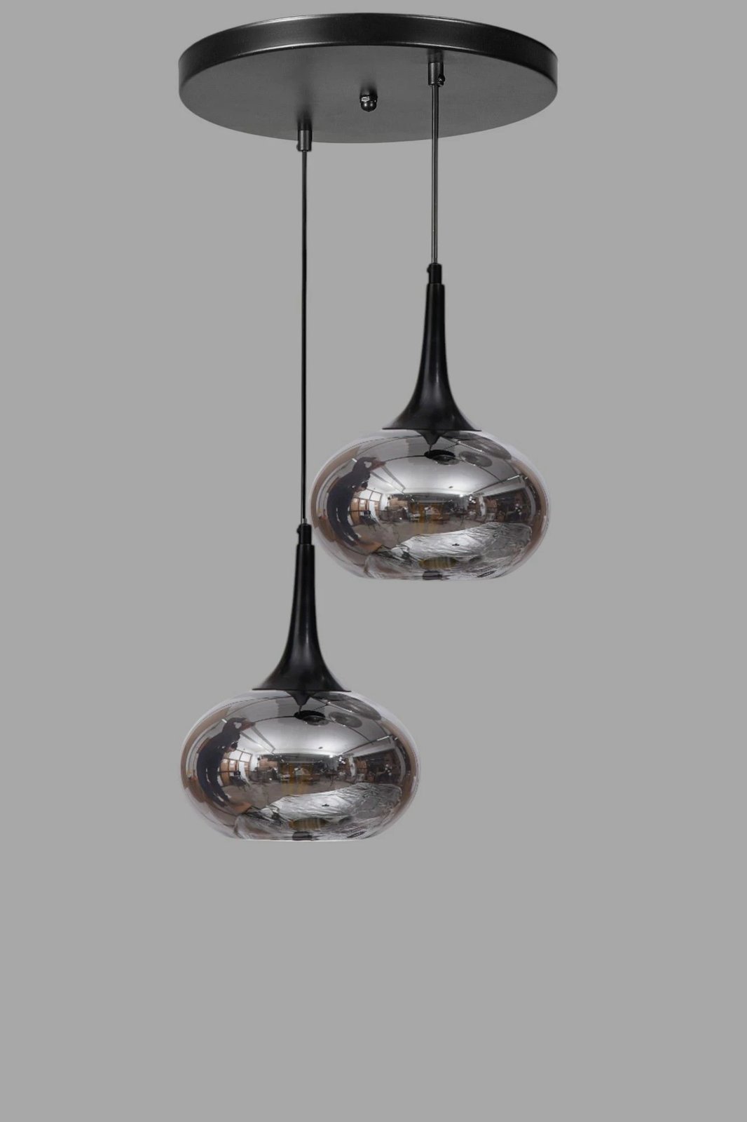 Llambë tavani Opviq, 9049-2, metal dhe xham, gri/zi