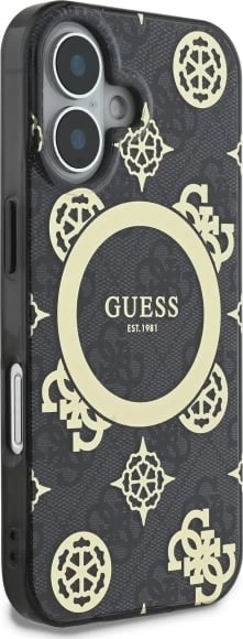 Mbështjellës Guess Peony On 4G MagSafe për iPhone 16, Zi Mbështjellës Guess Peony On 4G MagSafe për iPhone 16, Zi