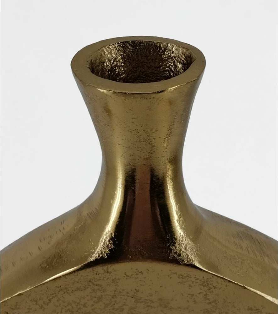 Vazo abstrakte, alumin, ngjyrë ari, 25x5x50cm
