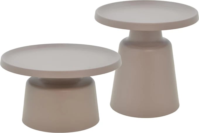 Set tavolina kafeje Ginoze, metal, ngjyrë kapuçino, 2 copë