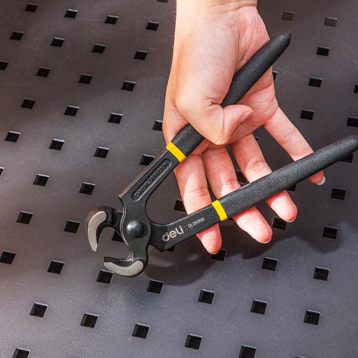 Pincë marangozësh Deli Tools EDL20308, 8", e zezë