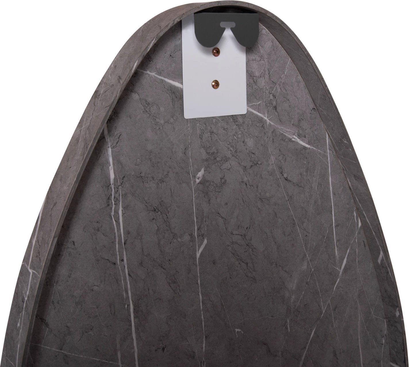 Pasqyrë muri, formë pike, kornizë MDF, ngjyrë mermeri gri, FH4488.02, 50x80 cm.
