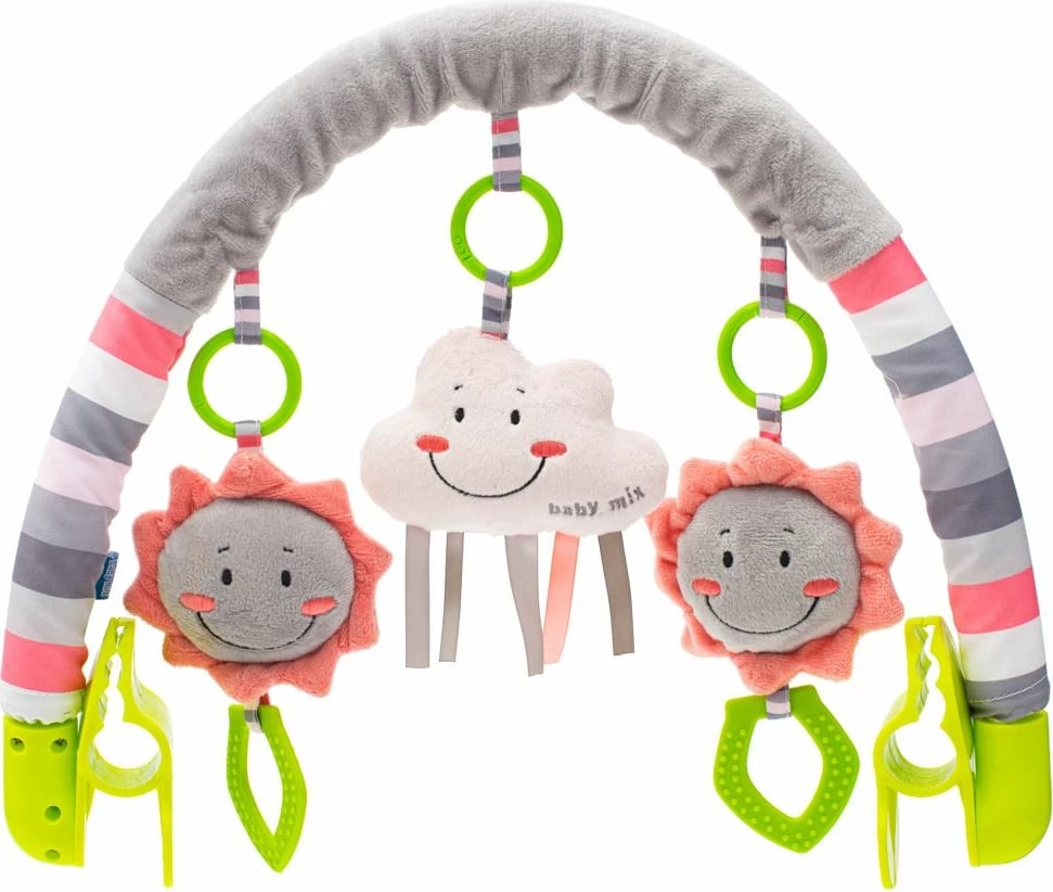 Lodër varëse për karrocë, BABY MIX, 5 pelushë, me 2 kapëse, gjatësi 80 cm, ngjyra sipas fotos