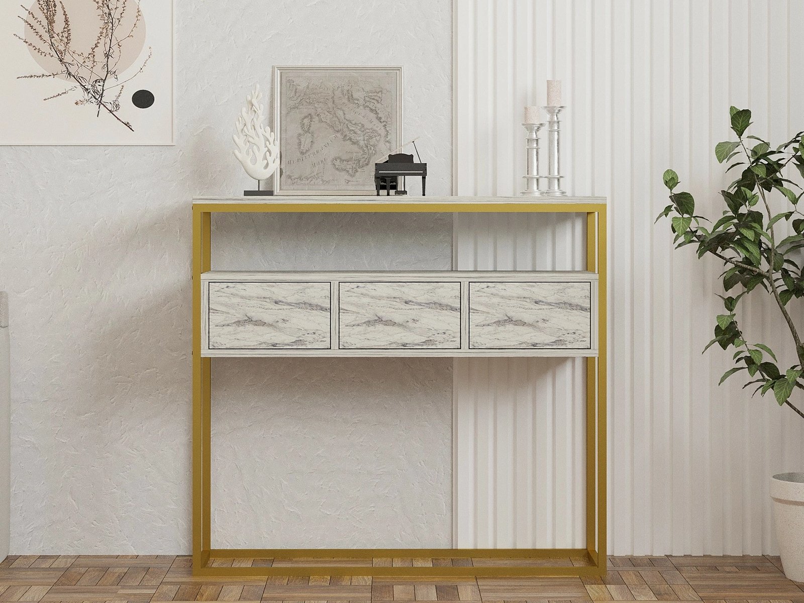 Konsol Hanah Home, ngjyrë Freesia Marble