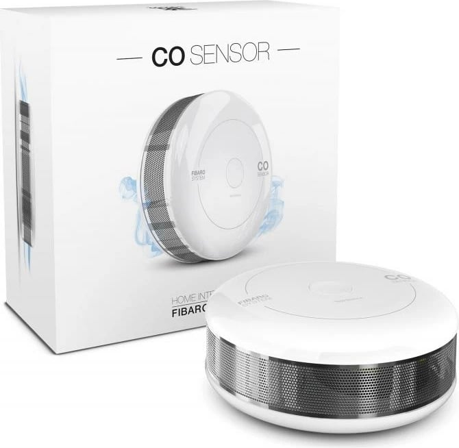 Sensor CO, FIBARO, FGCD-001 (FGCD001), për automatizim shtëpie, 95 x 55 x 95 mm, i bardhë