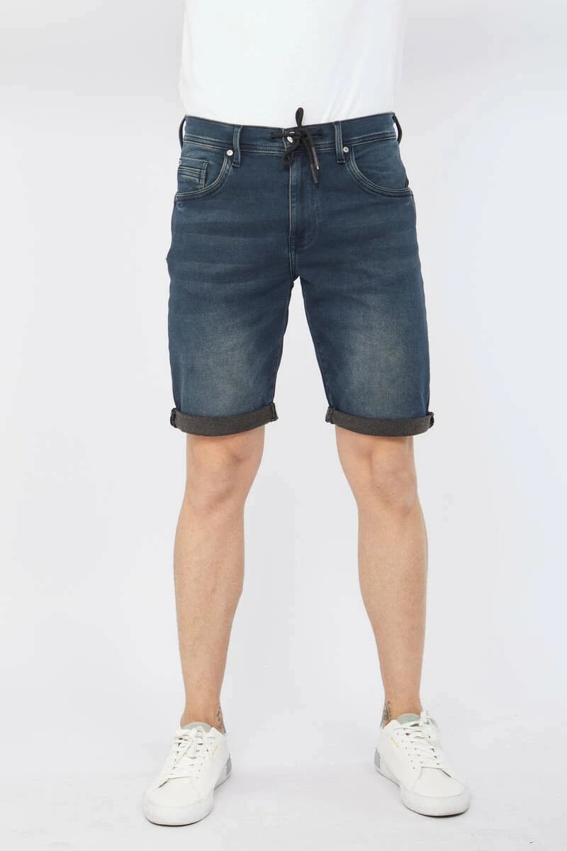 Shorce xhinse për meshkuj Banny Jeans, ngjyrë e errët deti