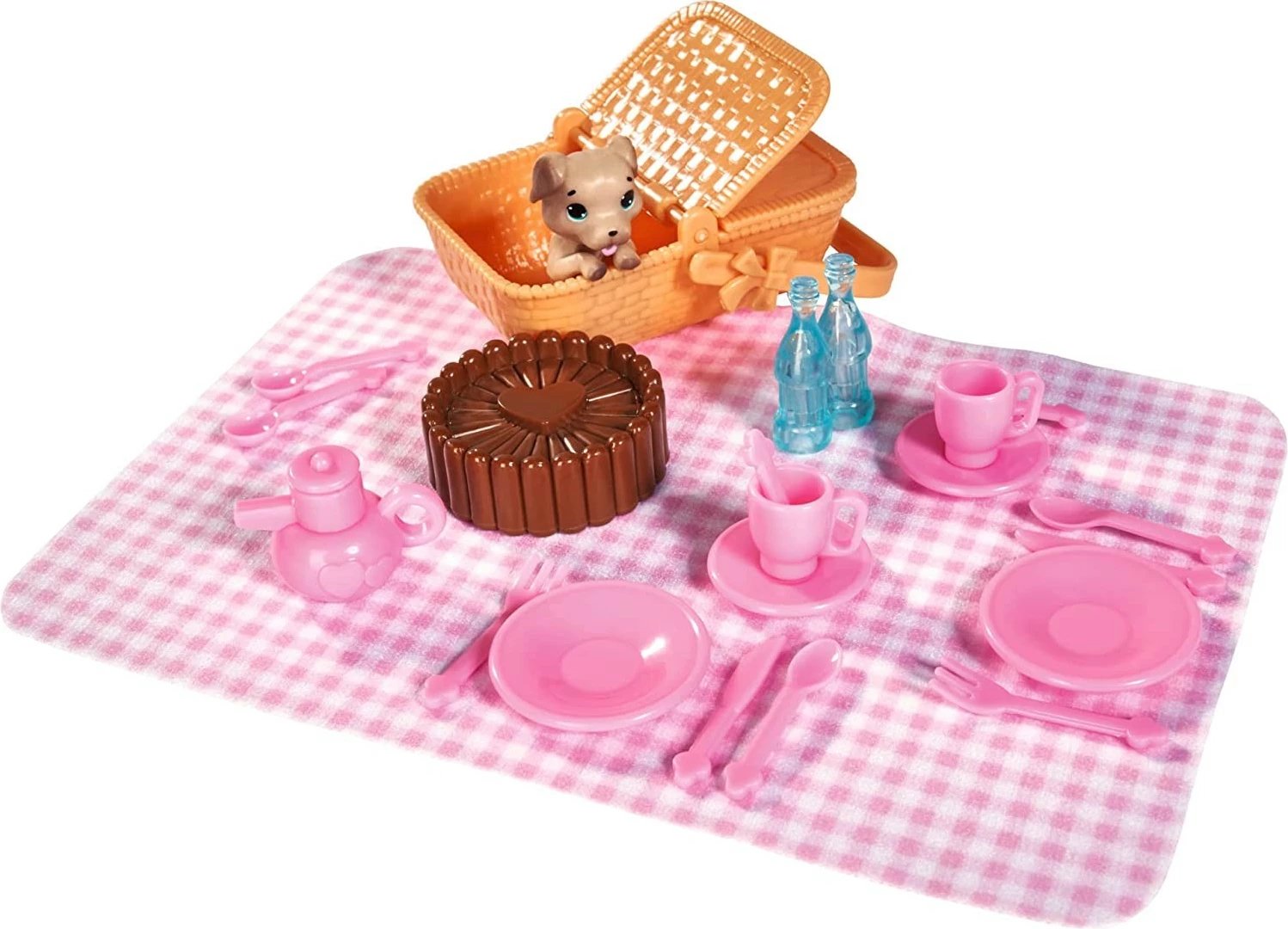 Set kukulla Steffi Love Simba, Steffi dhe Kevin në piknik, me qenush dhe 16 aksesorë