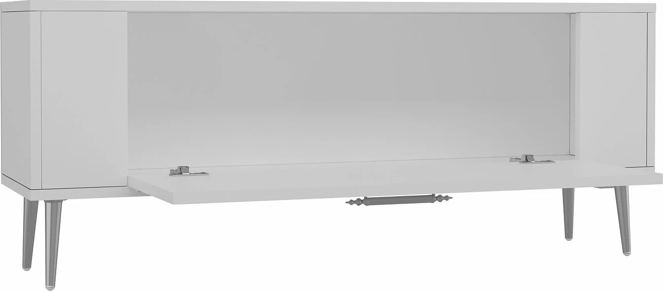 Komodë TV Skye Decor, Retrop1, e bardhë, argjend