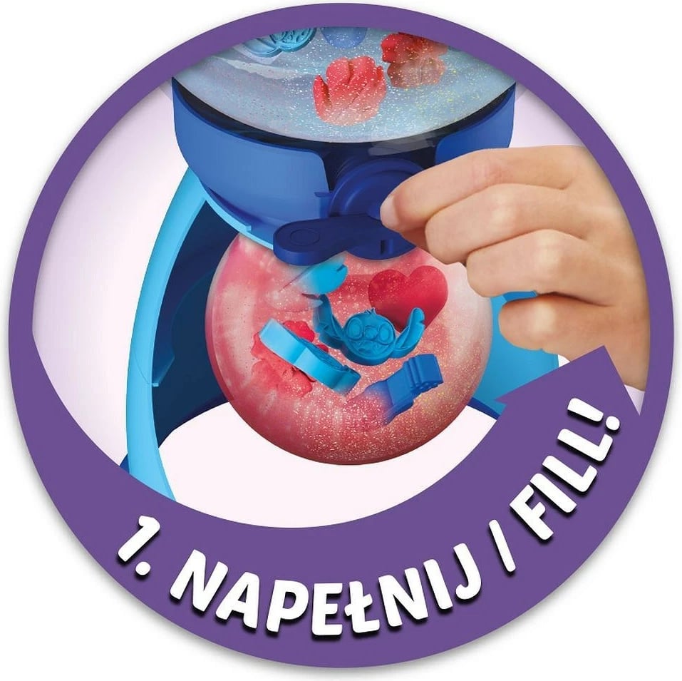 Set kreativ Cobi Fabryka Gniotków Stitch, 3 toptha slime, shumëngjyrësh