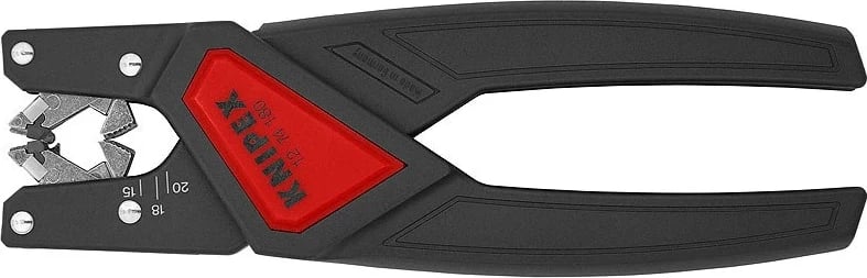 Vegël për heqje izolimi kabllosh Knipex 12 74 180 SB, 175 mm, e zezë/kuqe