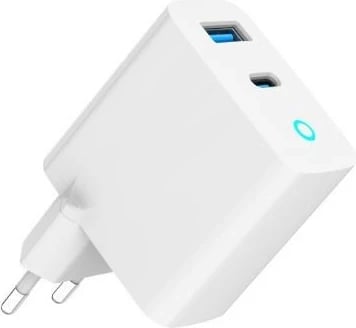 Karikues muri Gembird TA-UC-PDQC65L-W-01, 65W, 2 porta USB-A/C, i bardhë