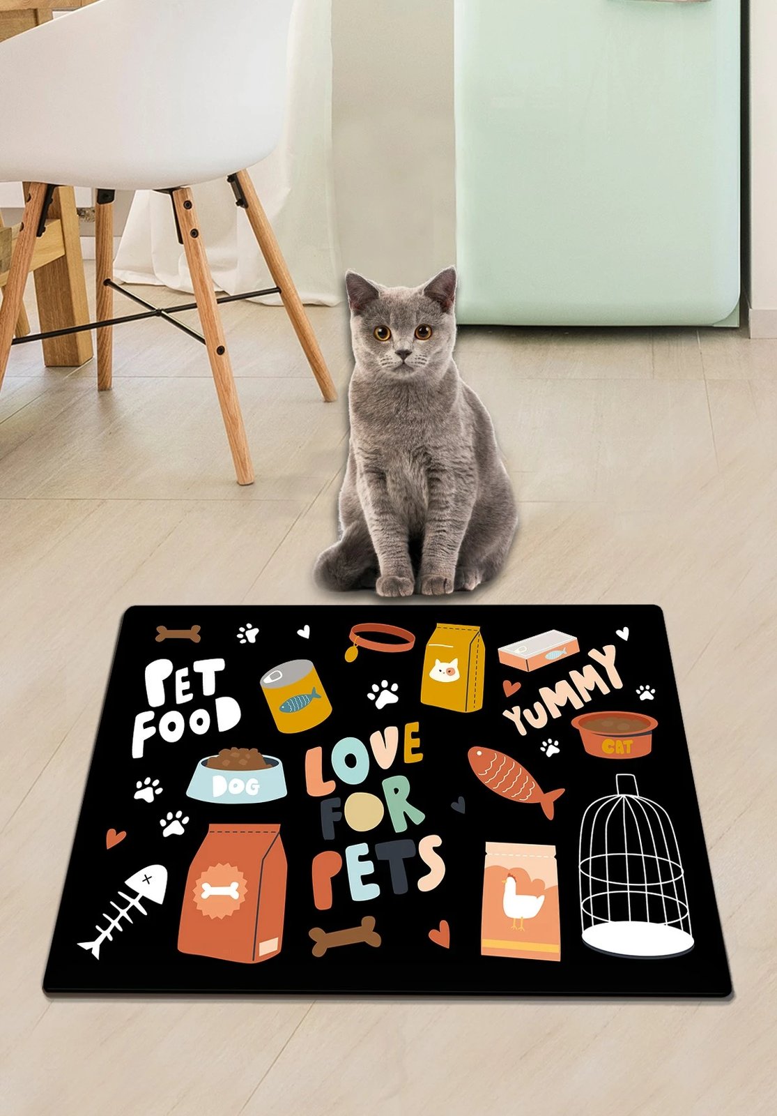 Tapet për rërë mace, shumëngjyrësh, Paws & Whiskers, Aewa, 40x60cm