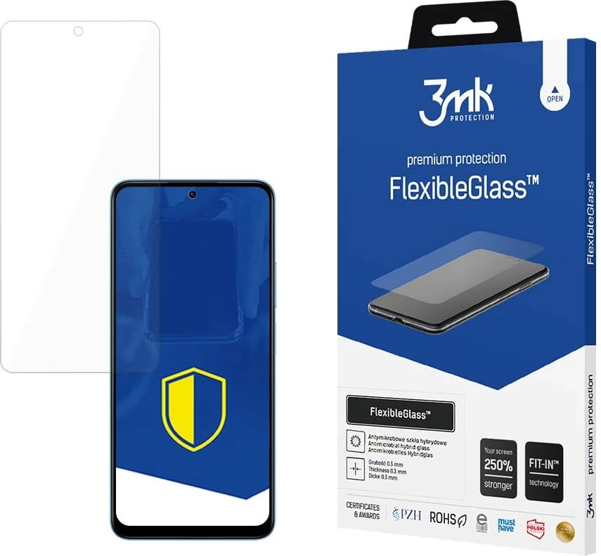 Xham mbrojtës hibrid për ekran, 3mk Protection FlexibleGlass, për Xiaomi Redmi 12, Transparent