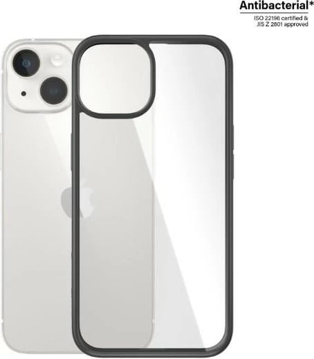 Mbështjellës PanzerGlass ClearCase për iPhone 14/15/13, transparent dhe zi